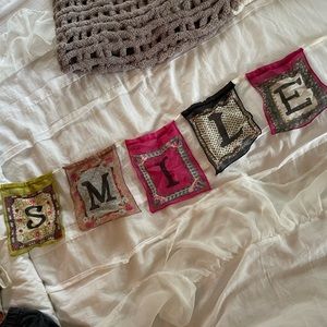 Natural Life “SMILE” fabric banner